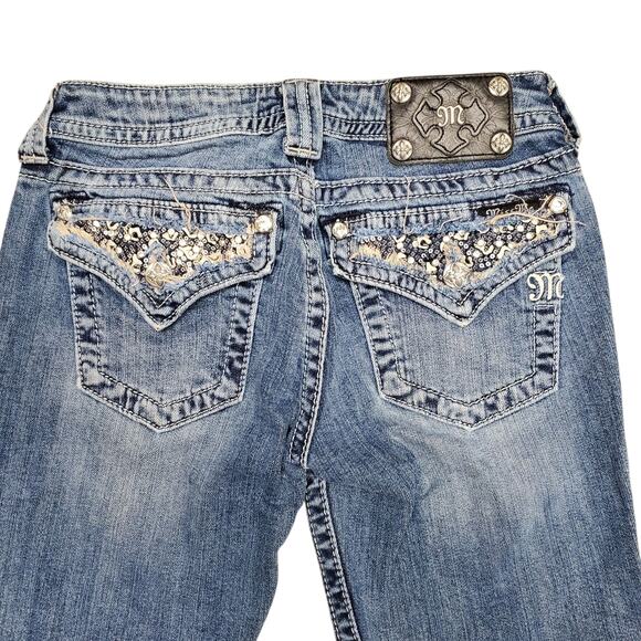 Y2k Miss Me Low Rise Embellished Capri Jeans Women's Size 27 - Picture 4 of 8